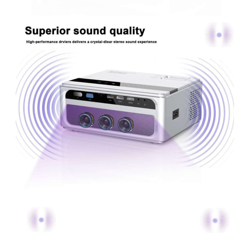 JMT-609354 HD Mini Portable Projector with 8000 Lumens Brightness and 1280x720 Resolution
