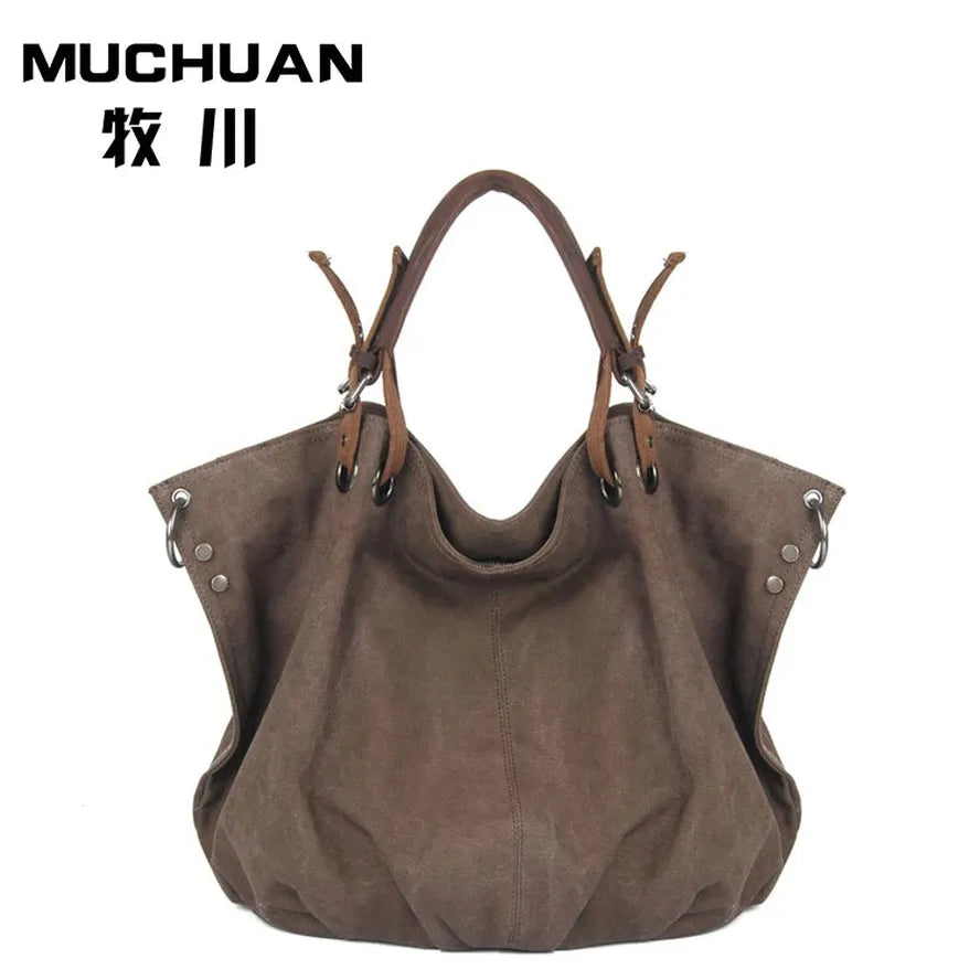 JMT-609866 Eco-Friendly Cotton Canvas Tote Handbag for Women - Size 32cm x 12cm x 38cm