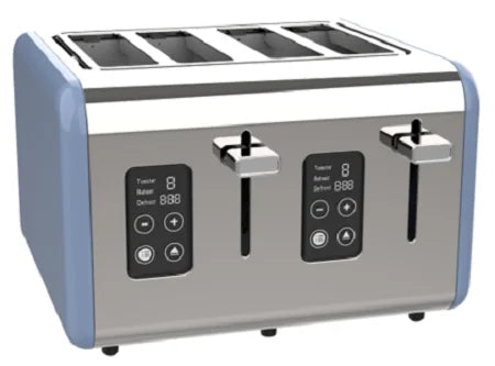 JMT-609994 Brushed Stainless Steel 4-Slice Toaster with Countdown Timer