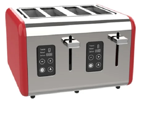 JMT-609994 Brushed Stainless Steel 4-Slice Toaster with Countdown Timer