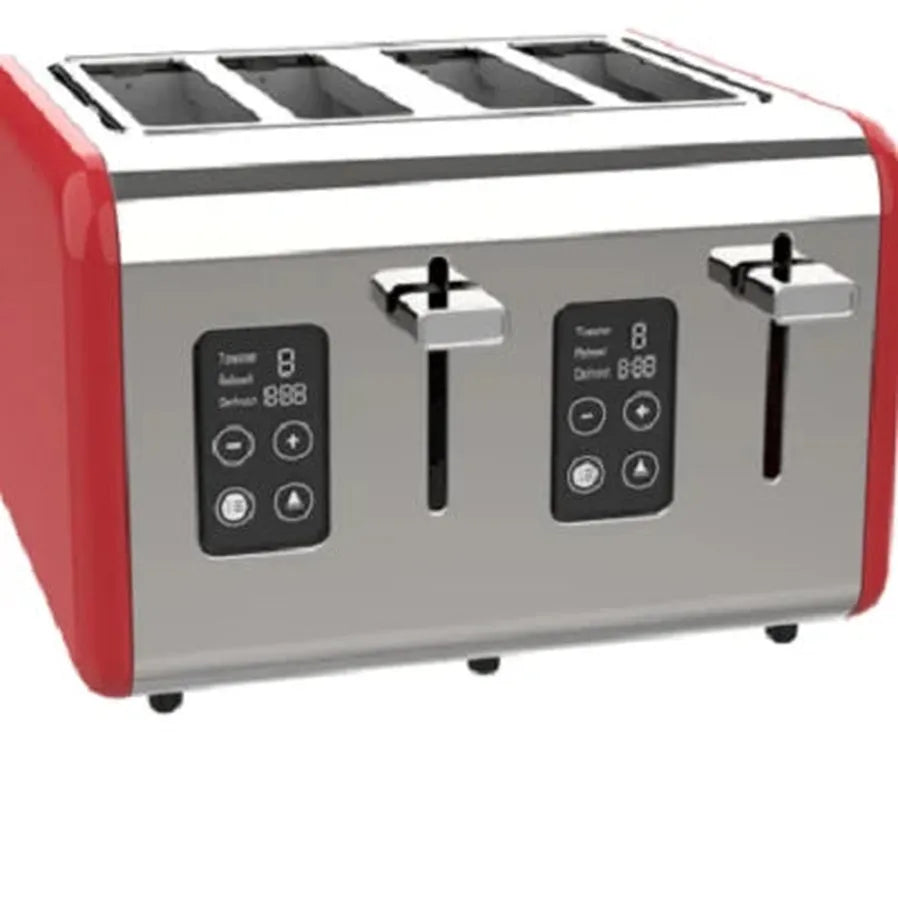 JMT-609994 Brushed Stainless Steel 4-Slice Toaster with Countdown Timer