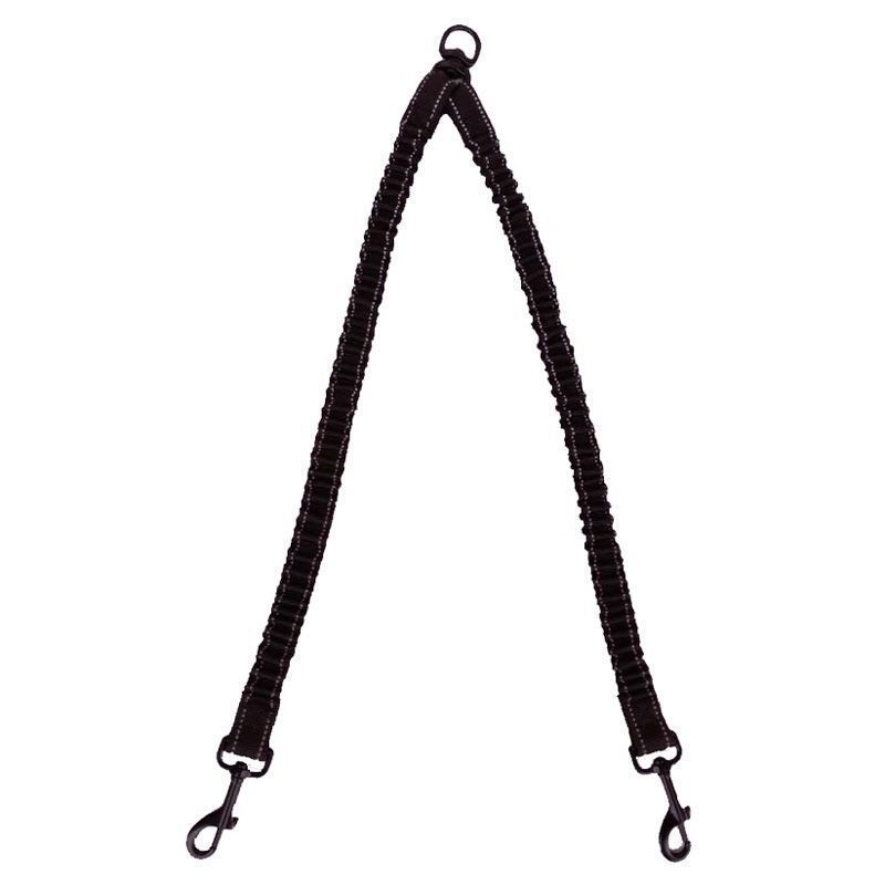 JMT-610186 Adjustable Double-Ended Traction Rope for Pet Walking - Black Nylon