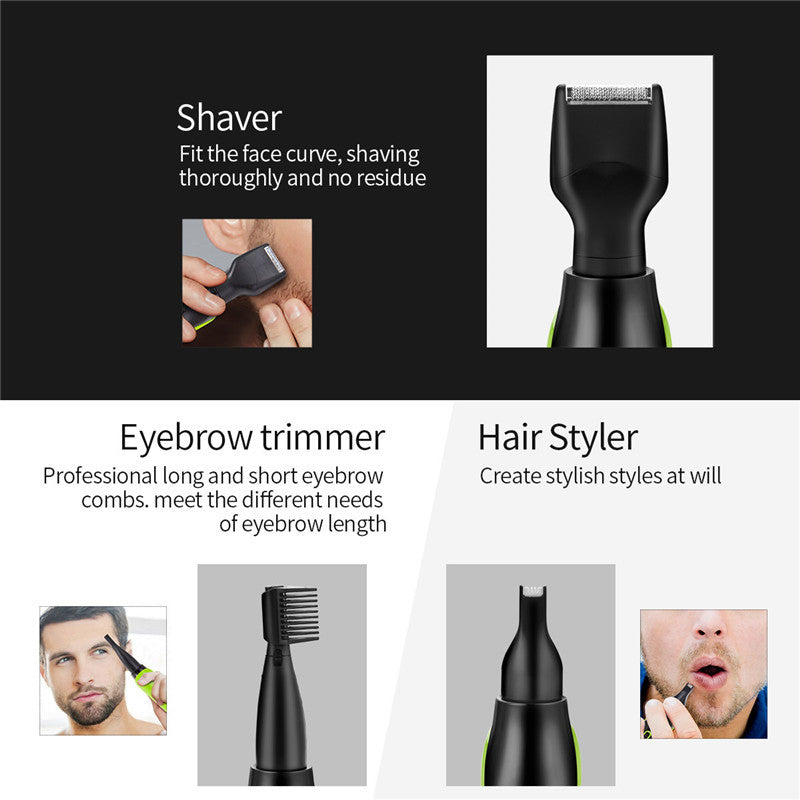 JMT-610570 5-in-1 Nose and Ear Hair Trimmer with Rechargeable Design, Painless Cutting and Easy Cleaning