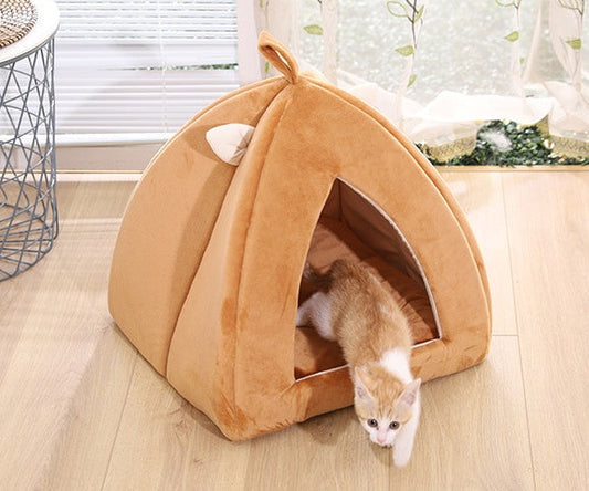 JMT-610634 Cartoon Triangle Shaped Pet Nest for Dogs and Cats - Soft Plush with High Elastic Cotton Filling, 45cm