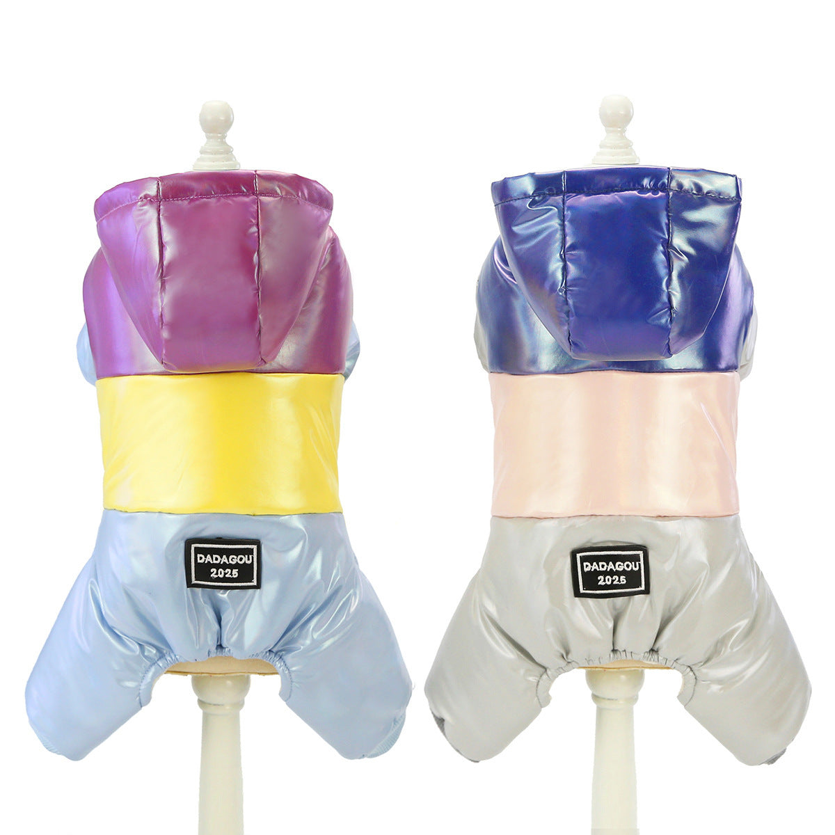 JMT-610954 Stylish Cotton Winter Dog Jacket in Yellow and Pink - Sizes S to XXL