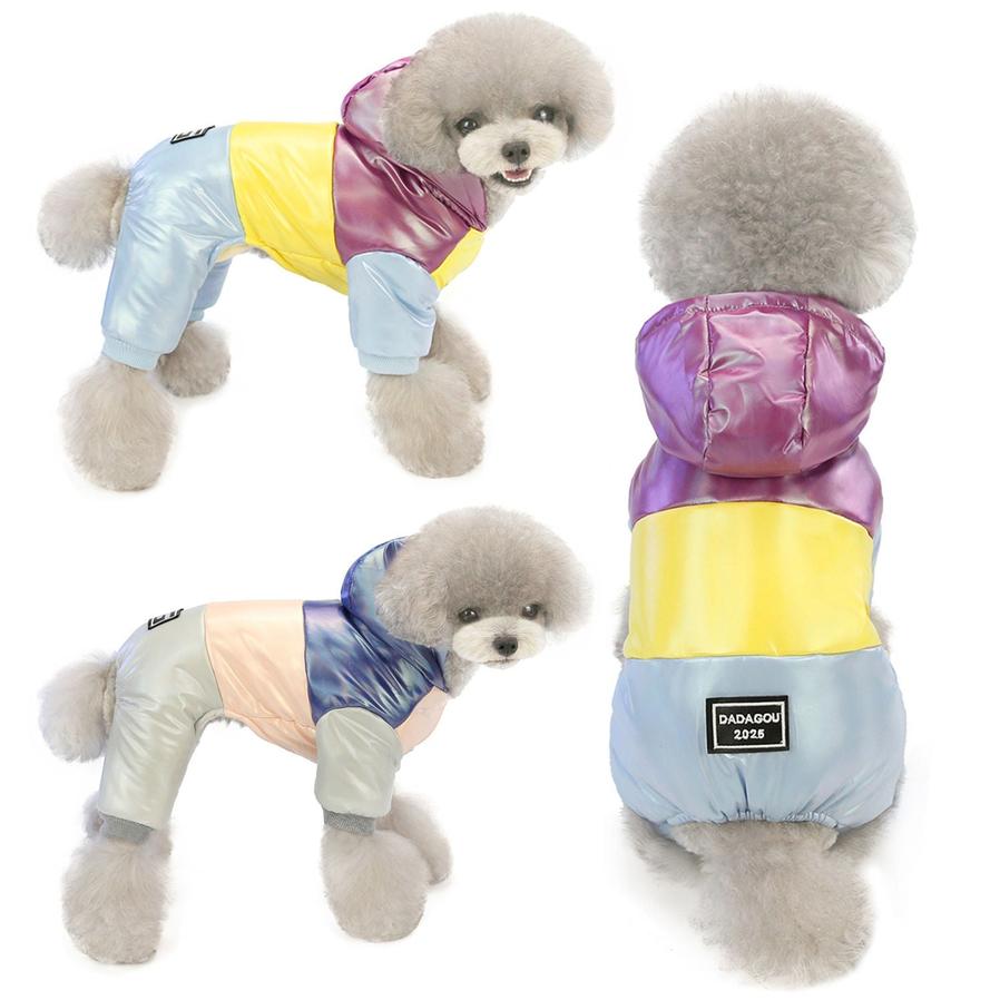 JMT-610954 Stylish Cotton Winter Dog Jacket in Yellow and Pink - Sizes S to XXL