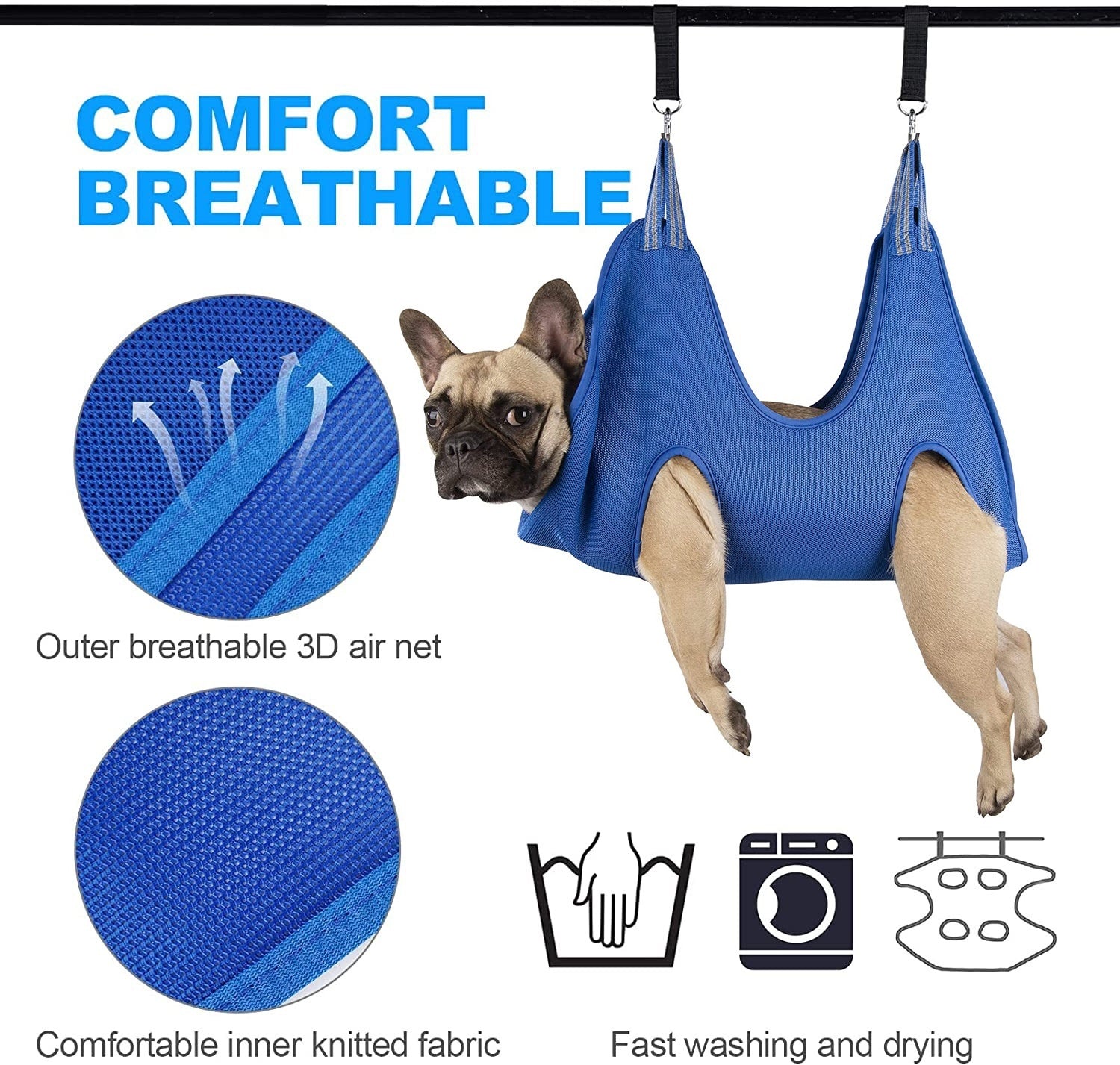 JMT-611338 Breathable Polyester Mesh Pet Hammock for Cat and Dog Nail Trimming Supplies