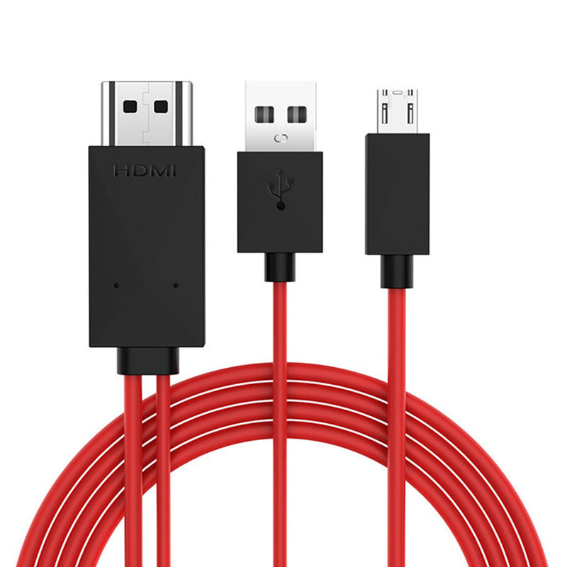 JMT-611658 Universal 11PIN HDMI Adapter Mobile Video Cable - 2m Length, Black/Red