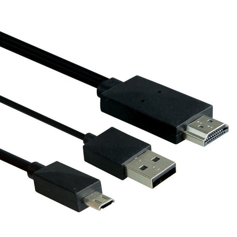 JMT-611658 Universal 11PIN HDMI Adapter Mobile Video Cable - 2m Length, Black/Red