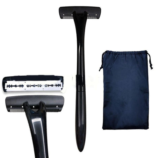 JMT-611722 Portable Manual Shaver with Double-Sided Blade in Black - Compact Design for Easy Grooming