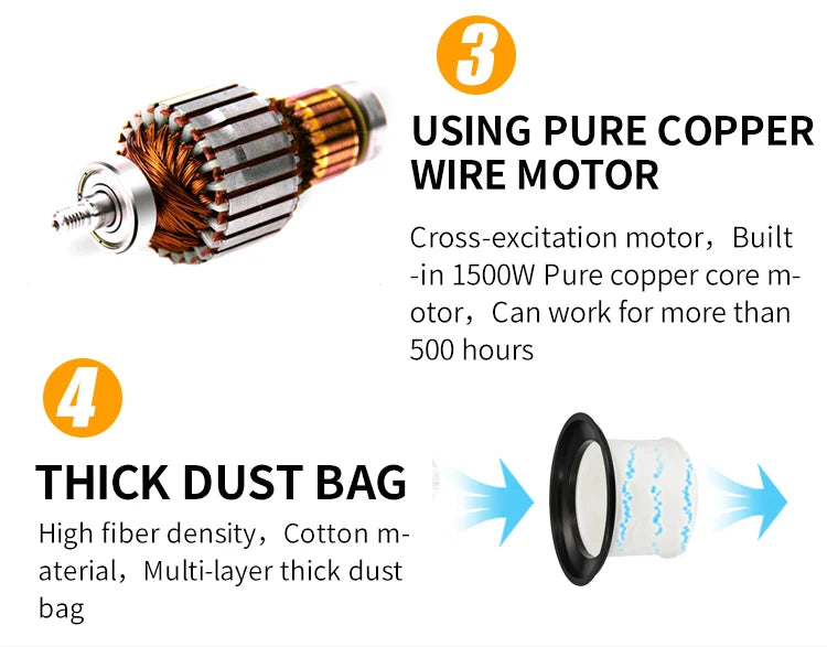JMT-611786 30L Wet/Dry Vacuum Cleaner with Stainless Steel Tank and Straight Tube Design