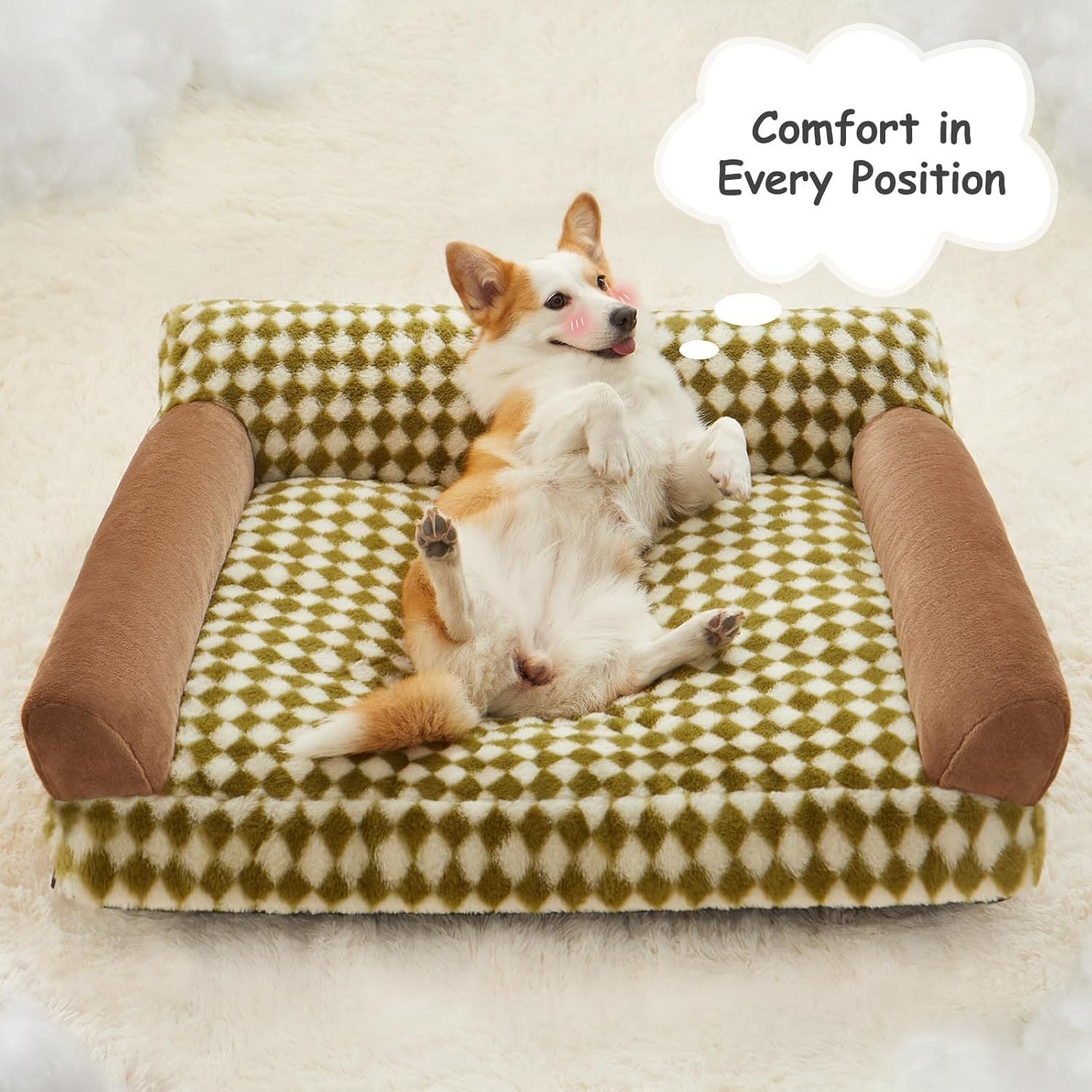JMT-611786 Cozy Cat and Dog Sofa Bed with Non-Slip Base and Washable Cover for Small Pets