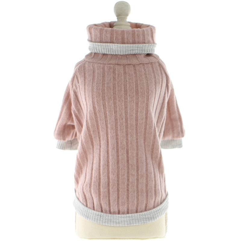 JMT-612106 Cute Two Piece Pet Costume for Small Dogs - Bichon Frise Style in Pink, Blue, and Gray Woolen Plaid