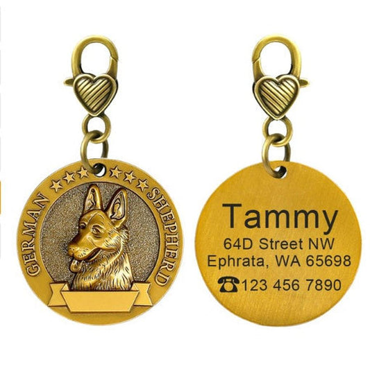 JMT-612298 Custom Metal Dog ID Tag with Personalized Engraving for Medium-Sized Pets