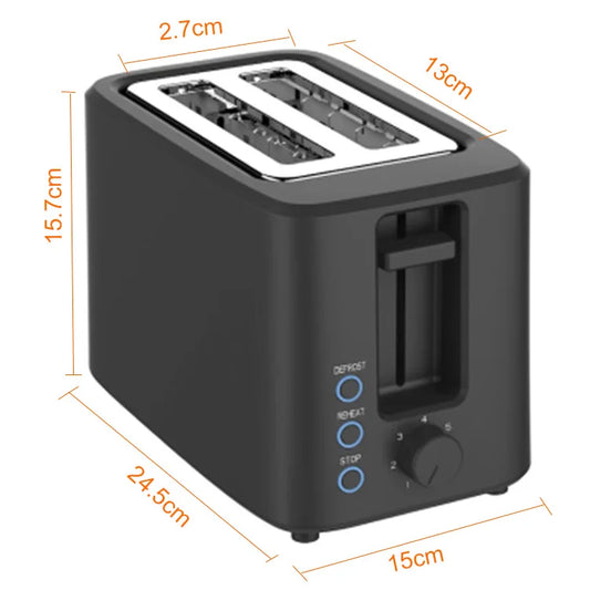 JMT-612426 Two-Slice Electric Toaster with Defrost, Reheat, Cancel Functions and 7-Level Browning Control, 700W, 100V-240V