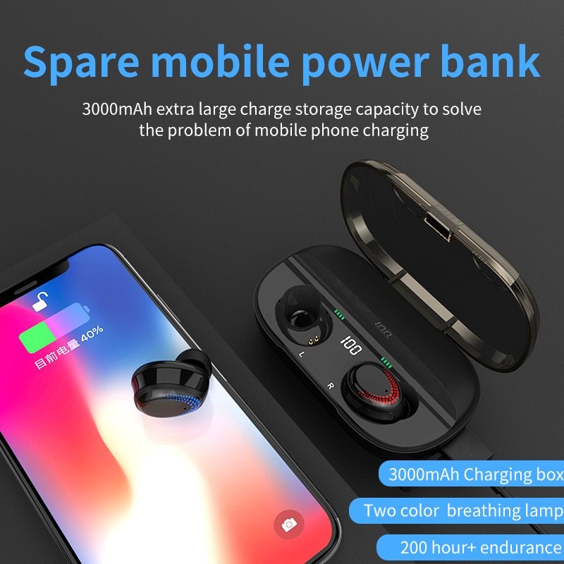 JMT-612618 Bluetooth Stereo Headset with Digital Display and 10M Transmission Range