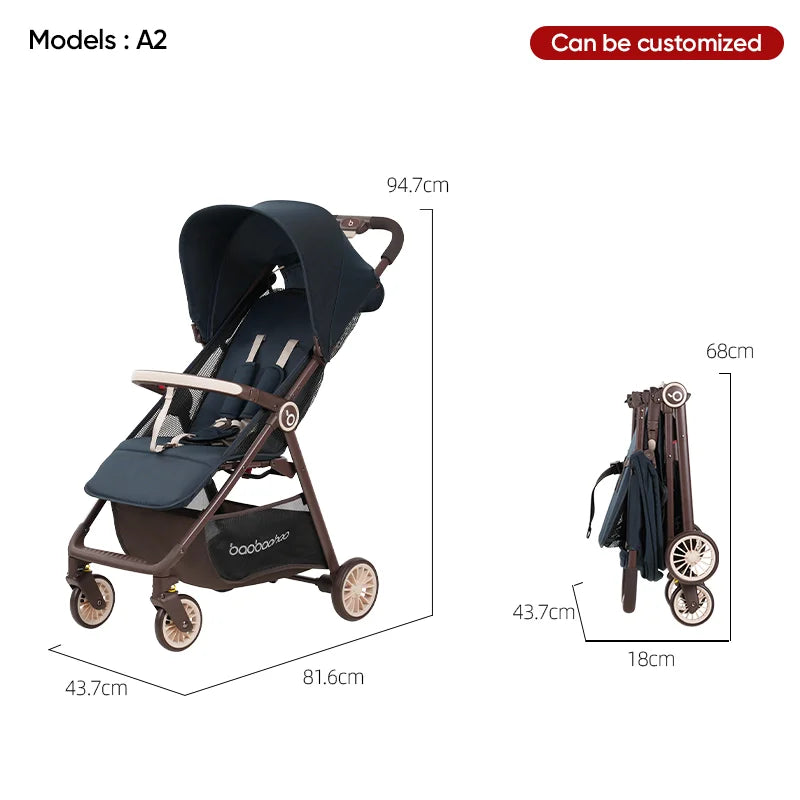 JMT-612618 Lightweight Travel Stroller for Airplane, Ultra Compact Folding Pushchair with Single Lever Handle