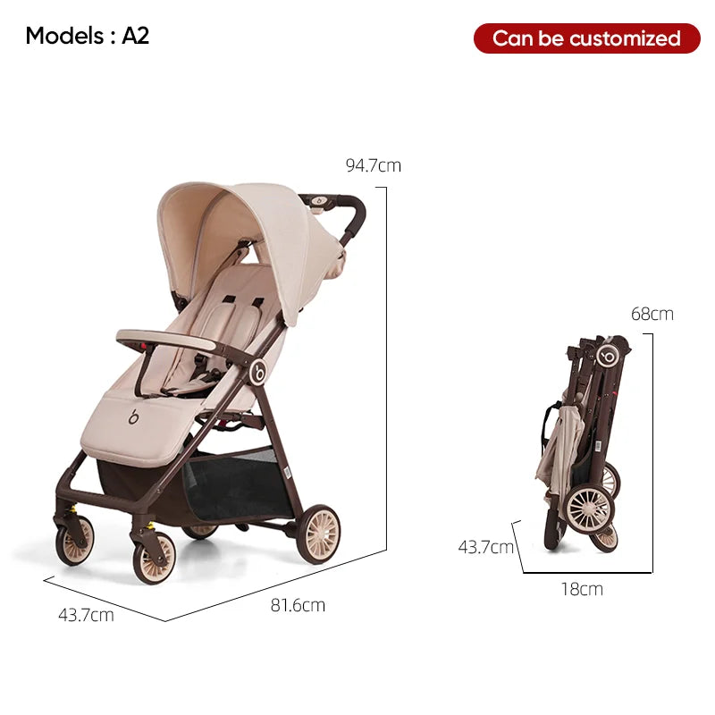 JMT-612618 Lightweight Travel Stroller for Airplane, Ultra Compact Folding Pushchair with Single Lever Handle