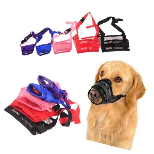 JMT-612810 Breathable Nylon Mesh Dog Muzzle Cover in Multiple Colors and Sizes