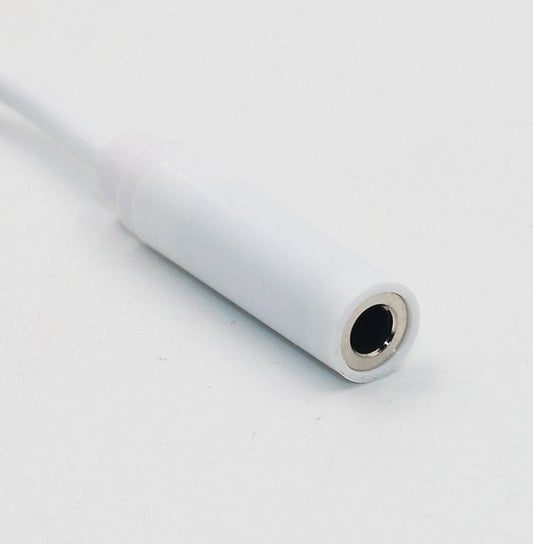 JMT-612810 Type-C to 3.5mm Audio Cable for Universal Headphones - 11.5cm Length, White, PVC Wire with ABS Shell
