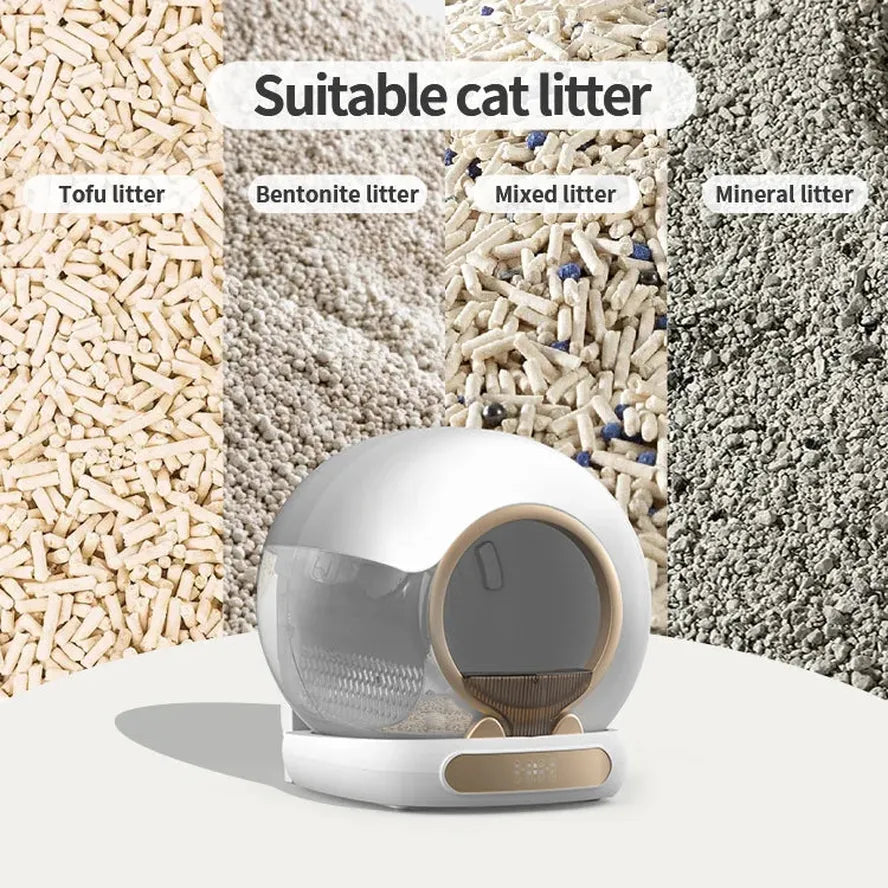 JMT-613002 Automatic Self-Cleaning Cat Litter Box with 65L Capacity and Smart WiFi Features for Multiple Cats