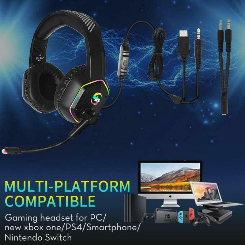 JMT-613130 RGB Lighting Effect Gaming Headset with 7.1 Surround Sound and Omnidirectional Microphone
