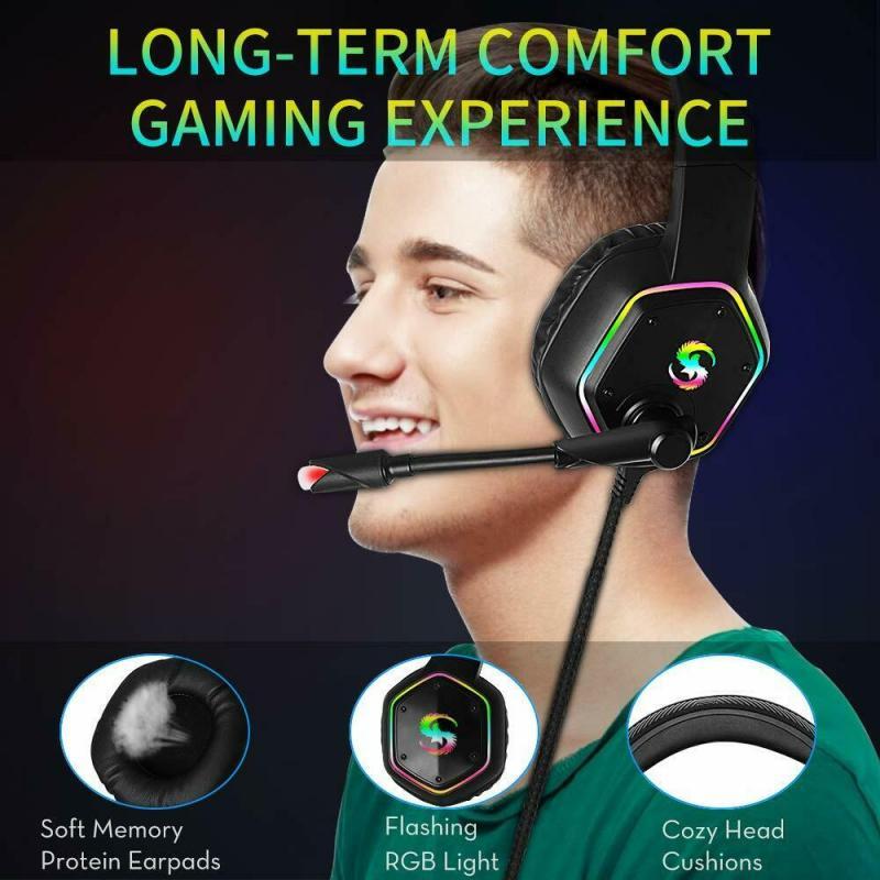 JMT-613130 RGB Lighting Effect Gaming Headset with 7.1 Surround Sound and Omnidirectional Microphone