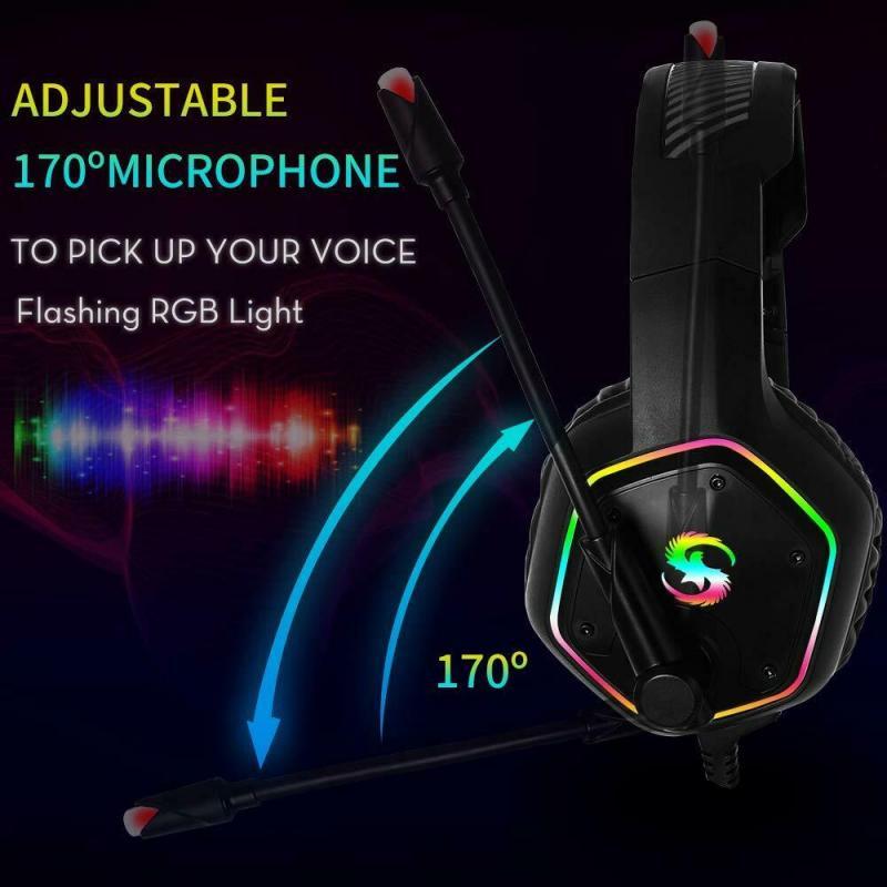 JMT-613130 RGB Lighting Effect Gaming Headset with 7.1 Surround Sound and Omnidirectional Microphone