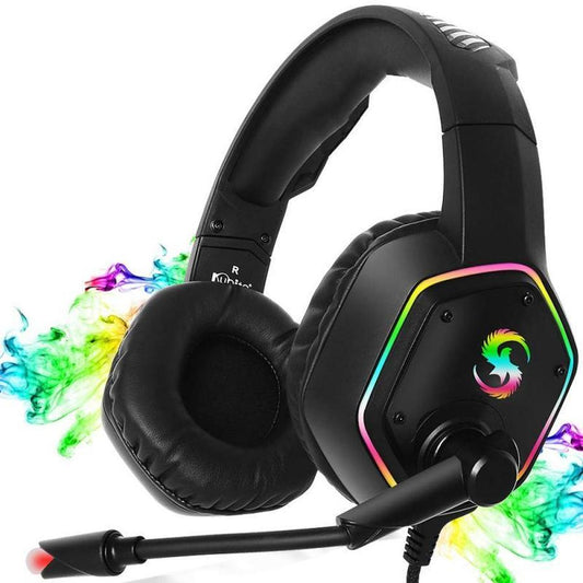 JMT-613130 RGB Lighting Effect Gaming Headset with 7.1 Surround Sound and Omnidirectional Microphone