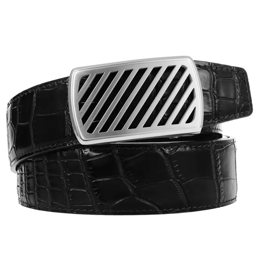 JMT-613386 Luxury Men's Business Belt with Steel Buckle, Model LY36-61462-8