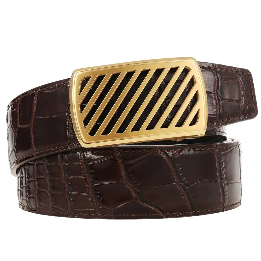 JMT-613386 Luxury Men's Business Belt with Steel Buckle, Model LY36-61462-8