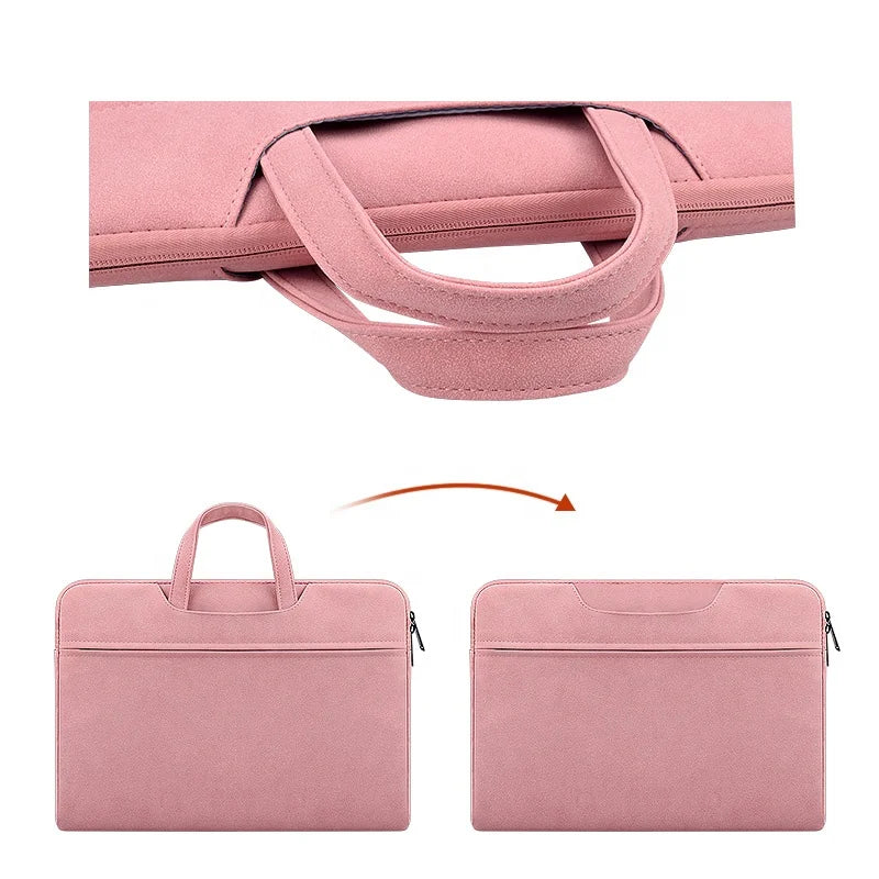 JMT-613450 Matte PU Zipper Handbag for Laptops and Travel Essentials
