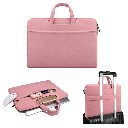 JMT-613450 Matte PU Zipper Handbag for Laptops and Travel Essentials