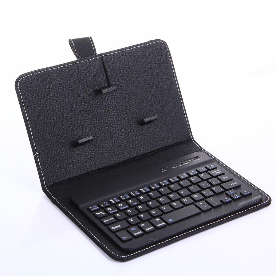 JMT-613642 Bluetooth Keyboard Holster for Mobile Phones, Universal Leather Case with Stand Function, Compatible with 4.5-6.8 Inch Devices