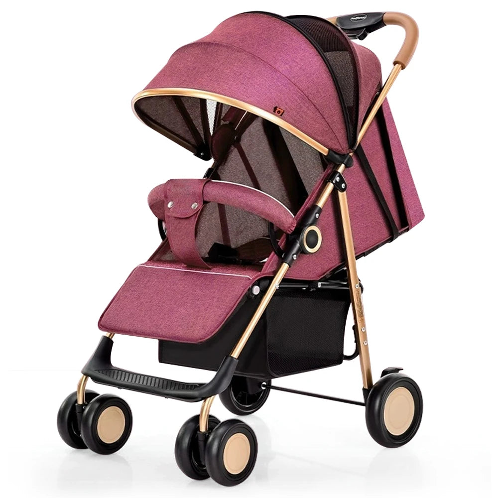 JMT-613642 Lightweight Foldable Stroller with Sunshade Canopy - Compact Baby Pram for Easy Travel