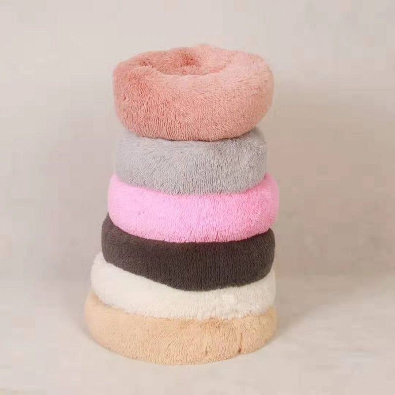 JMT-614090 Plush Washable Round Pet Nest for Comfortable Sleep - Multiple Sizes Available