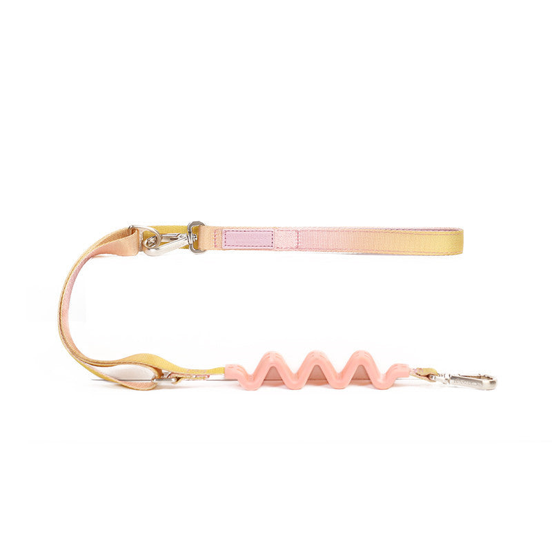 JMT-614282 Adjustable Zero Pressure Cat Collar and Traction Rope Set – M/L Size Options in Blossom, Aurora, and Seine River Designs