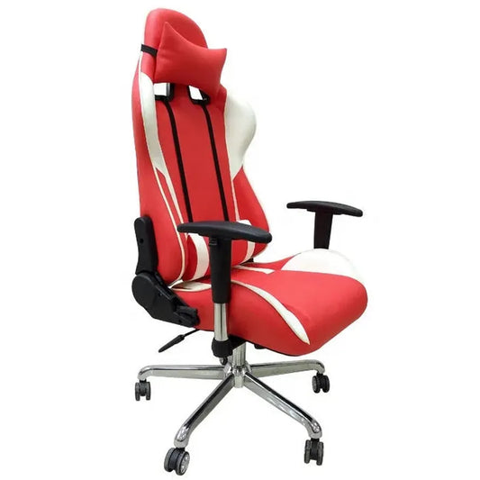 JMT-614538 High Back Office Gaming Chair with Adjustable Height - Aluminium Frame and PU/Real Leather, High Density Foam