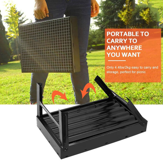 JMT-614666 Portable Foldable Charcoal BBQ Grill for Camping, Picnics, and Garden Use