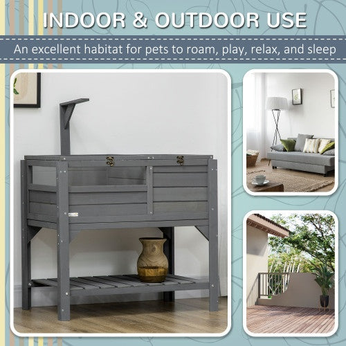 JMT-614794 Reptile Storage Shelf with Light Support Frame and Weather Protection, Grey