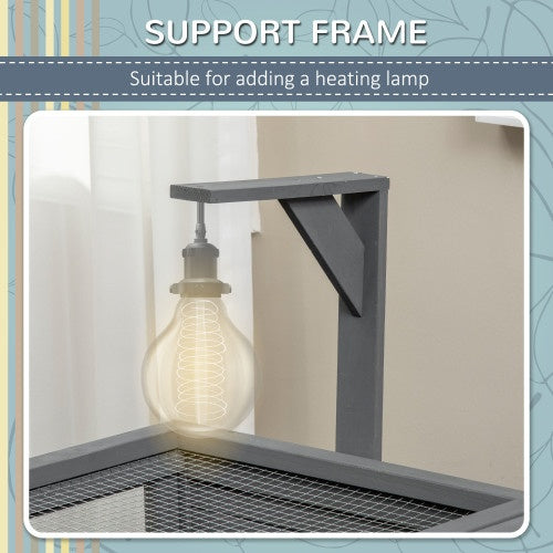 JMT-614794 Reptile Storage Shelf with Light Support Frame and Weather Protection, Grey