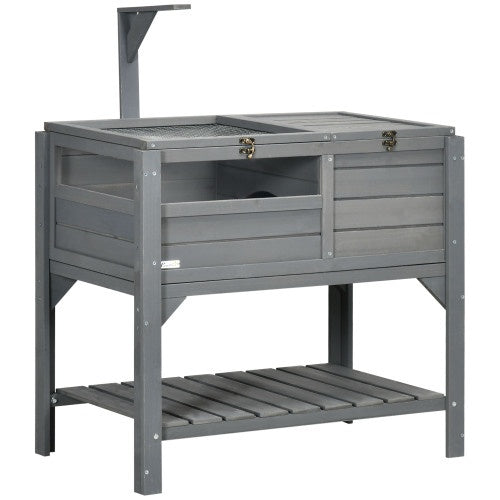 JMT-614794 Reptile Storage Shelf with Light Support Frame and Weather Protection, Grey