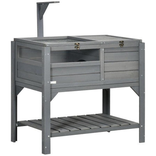 JMT-614794 Reptile Storage Shelf with Light Support Frame and Weather Protection, Grey