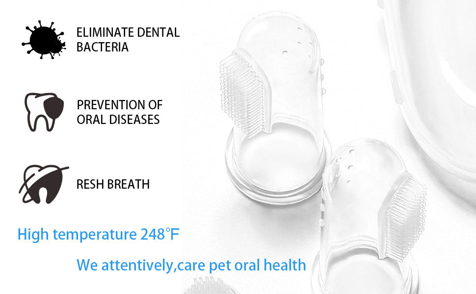 JMT-614858 Extra Soft Silicone Finger Toothbrush for Dogs and Cats - Professional Pet Dental Care Tool for Easy Teeth Cleaning