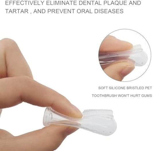 JMT-614858 Extra Soft Silicone Finger Toothbrush for Dogs and Cats - Professional Pet Dental Care Tool for Easy Teeth Cleaning