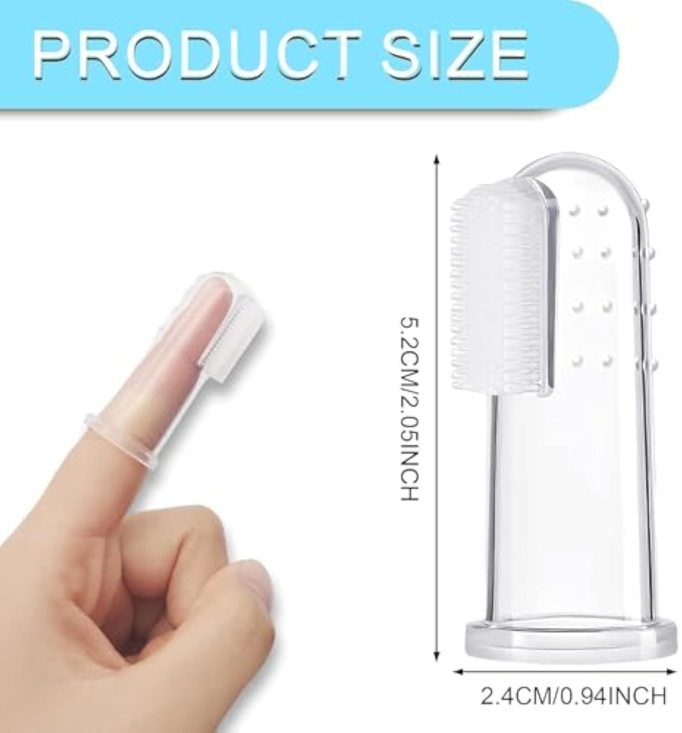 JMT-614858 Extra Soft Silicone Finger Toothbrush for Dogs and Cats - Professional Pet Dental Care Tool for Easy Teeth Cleaning