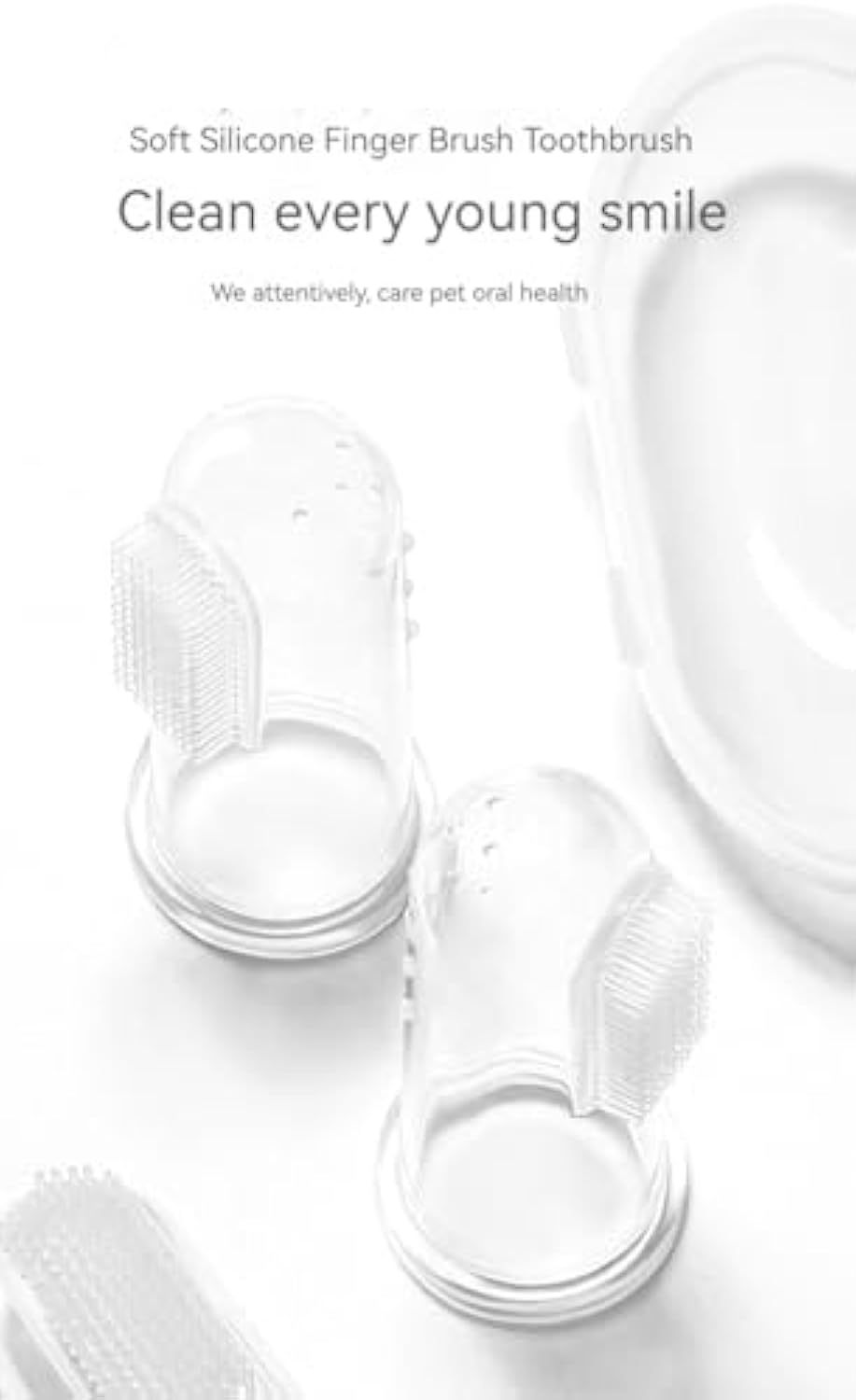 JMT-614858 Extra Soft Silicone Finger Toothbrush for Dogs and Cats - Professional Pet Dental Care Tool for Easy Teeth Cleaning