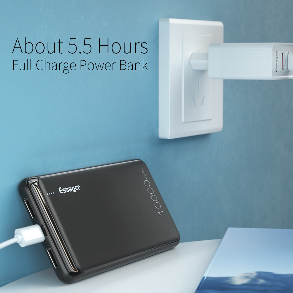 JMT-615114 10000mAh Portable Power Bank with Dual Inputs and Outputs, Multiple Protection Features, Compact Design
