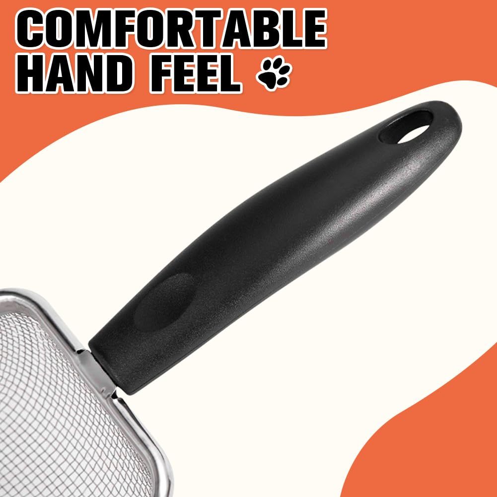 JMT-615754 Stainless Steel Cat Litter Scoop with Small Mesh Design for Easy Cleaning and Ergonomic Handle
