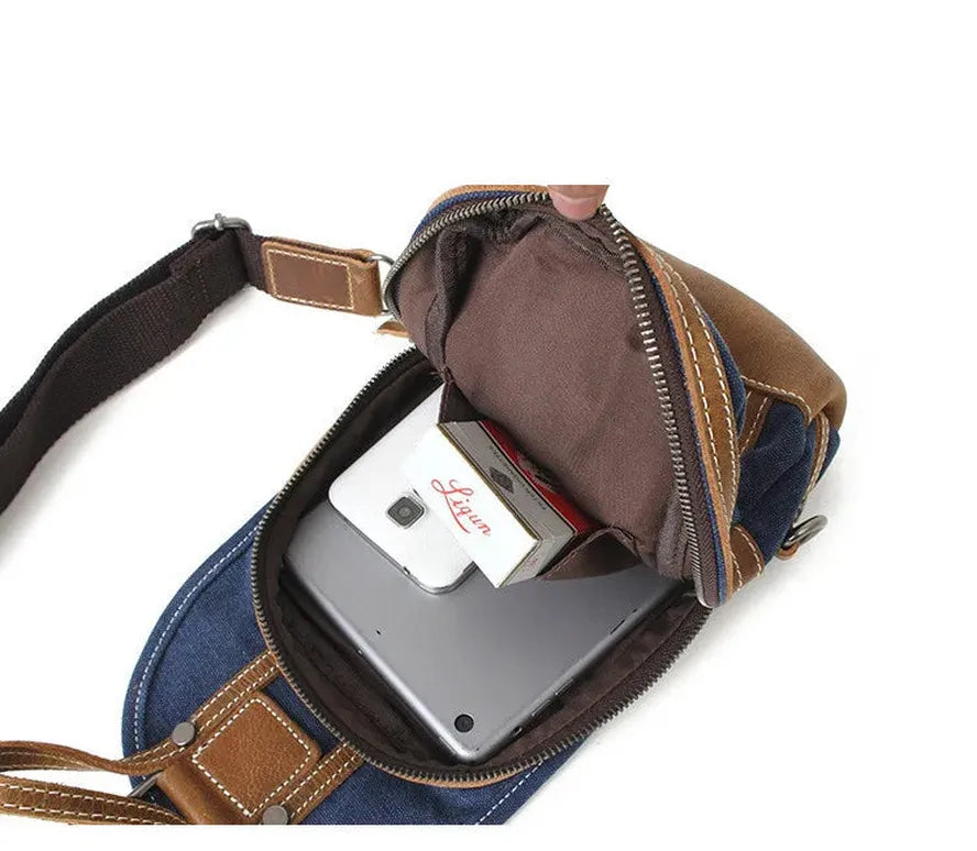 JMT-615818 Men's Canvas Crossbody Bag - Everyday Outdoor Sports Satchel in Multiple Colours